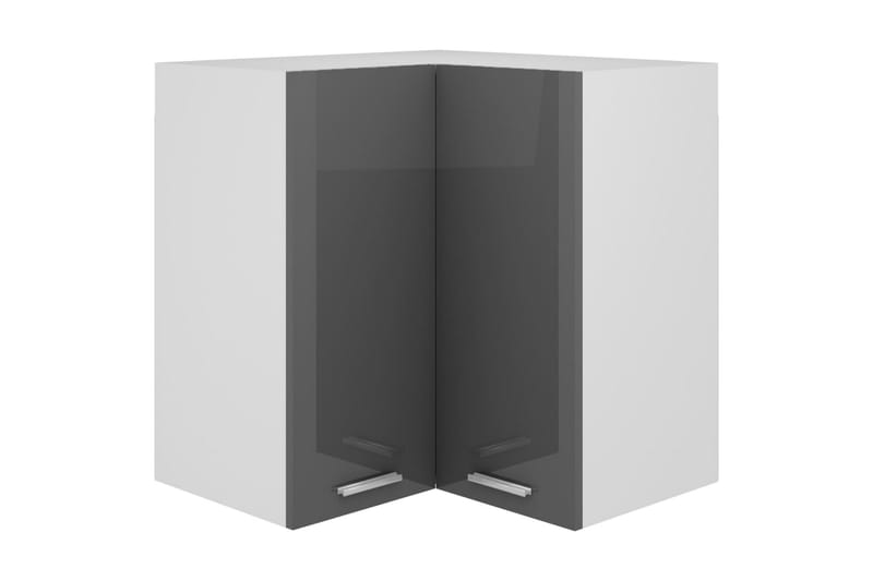 Hengende hjörneskap höyglans grå 57x57x60 cm sponplate - Grå - Oppbevaringsskap - Hjørneskap