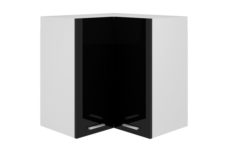 Hengende hjörneskap höyglans svart 57x57x60 cm sponplate - Svart - Oppbevaringsskap - Hjørneskap