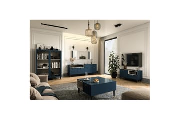 Includo Vitrineskap 120x155 cm - Blå - Oppbevaring - Skap - Vitrineskap