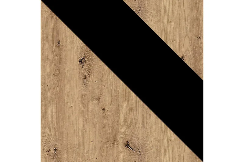 Ines Vitrineskap 40x51 cm LED-belysning - Eik/Svart - Oppbevaring - Skap - Vitrineskap