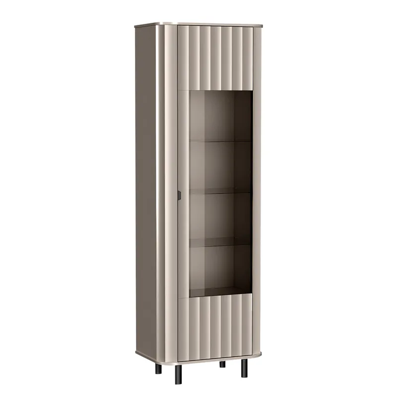 Joriel Vitrineskap 66x200 cm, Beige|svart