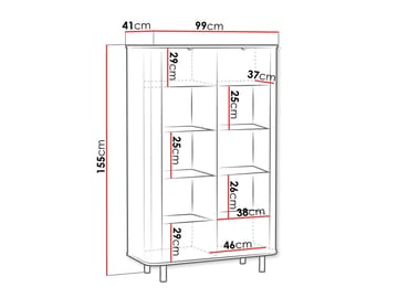Joriel Vitrineskap 99x155 cm - Beige - Oppbevaring - Skap - Vitrineskap