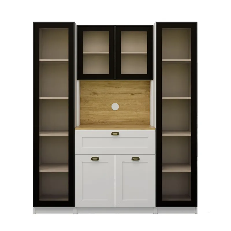 Kaffestasjon Hanah Home Nero Duo 1600-223 (160 x 190 x 44 cm) Hvit - Hvit - Oppbevaring - Skap - Vitrineskap