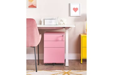 Kontorsskap Cami Rosa - Rosa - Oppbevaring - Oppbevaringsmøbler - Kommode - Skuffeseksjon