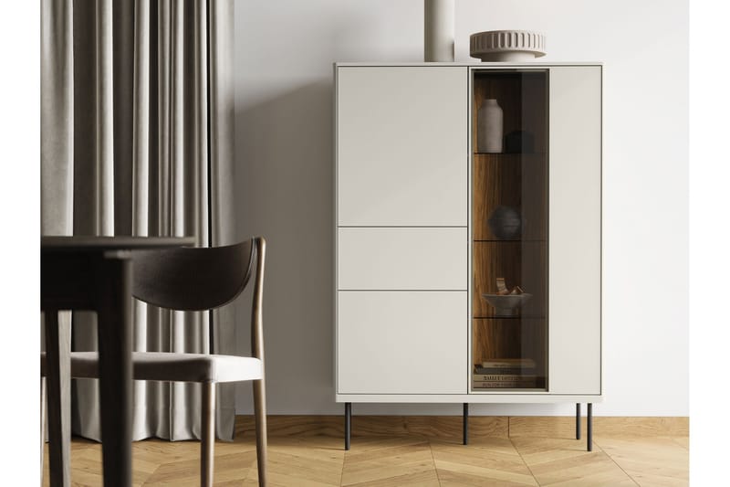 Levisa Vitrineskap 98x140 cm - Cashmere - Oppbevaring - Skap - Vitrineskap