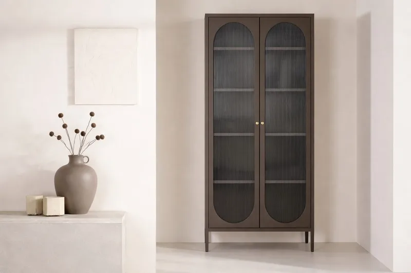 Lima vitrineskap 180 cm, Brun