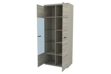 Link Vitrineskap 80x37x194 cm - Beige / Grå - Oppbevaring - Skap - Vitrineskap