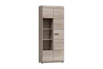 Link Vitrineskap 80x37x194 cm - Beige / Grå - Oppbevaring - Skap - Vitrineskap