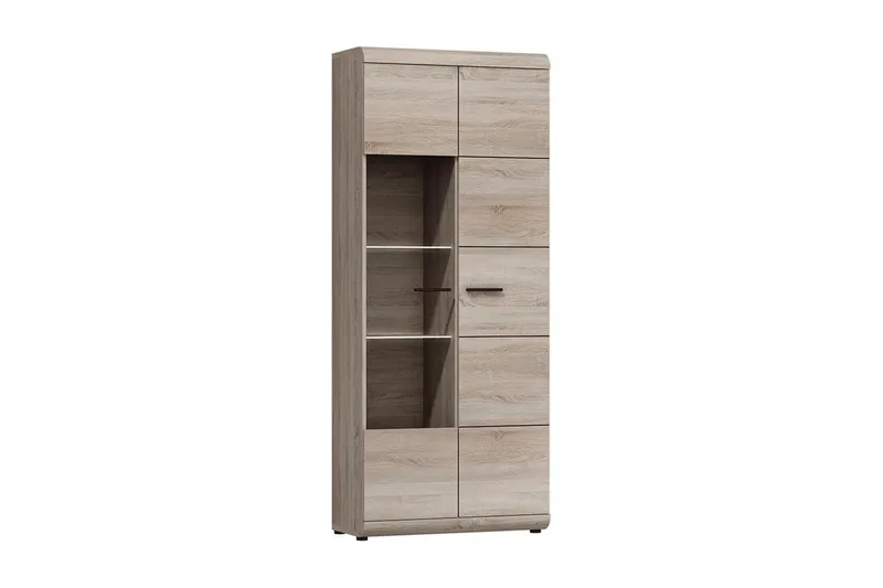 Link Vitrineskap 80x37x194 cm, Beige / Grå