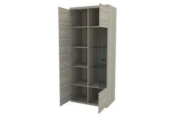 Link Vitrineskap 80x37x194 cm - Beige / Grå - Oppbevaring - Skap - Vitrineskap
