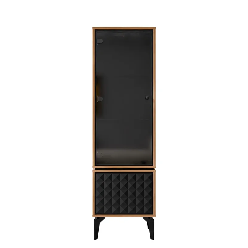 Lorvenn Vitrineskap 54x182 cm, Brun/Svart
