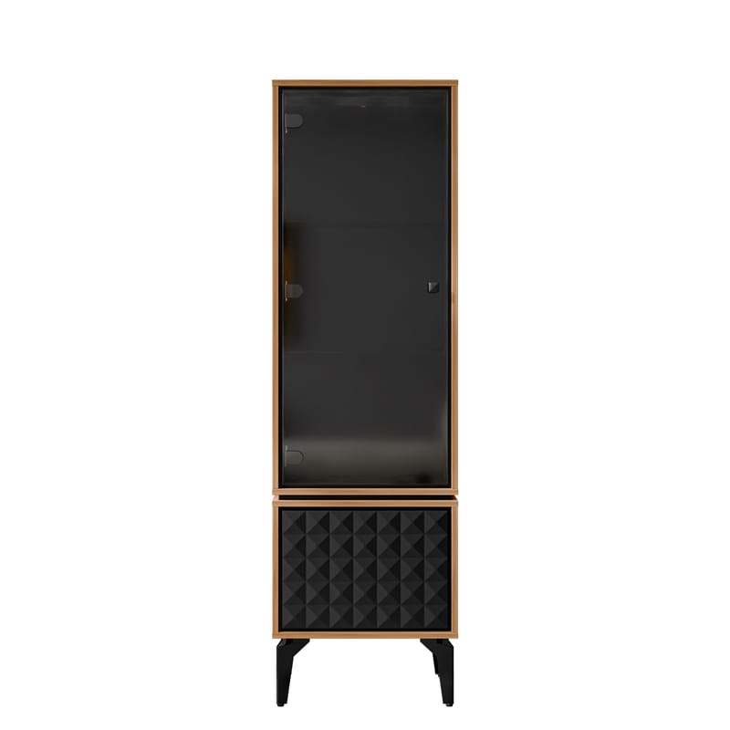 Lorvenn Vitrineskap 54x182 cm, Brun/Svart