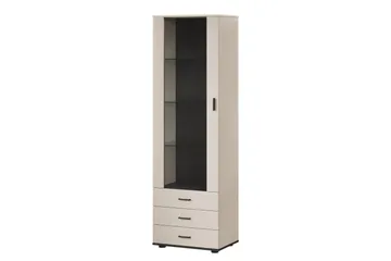 Lyrosen Vitrinskåp 60x192 cm - Beige - Oppbevaring - Skap - Vitrineskap