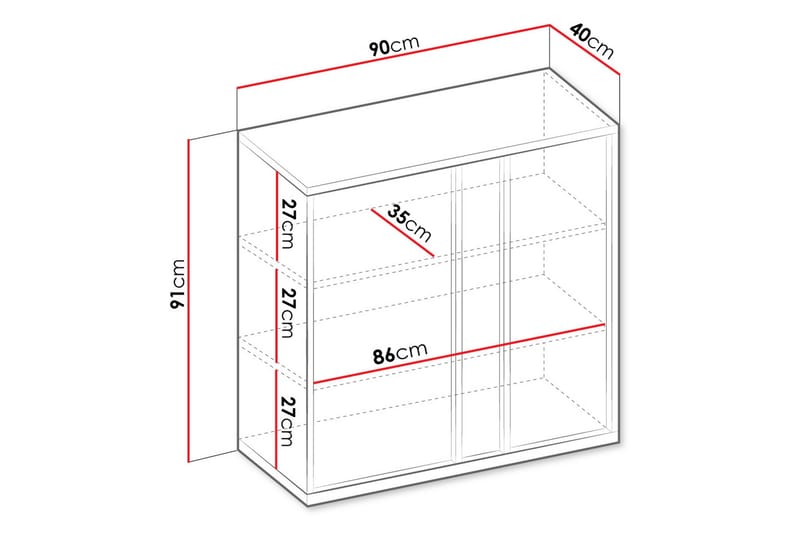Metropolitan Highboard - Brun/Hvit/Lysegrå/Sort - Oppbevaring - Skap - Oppbevaringsskap