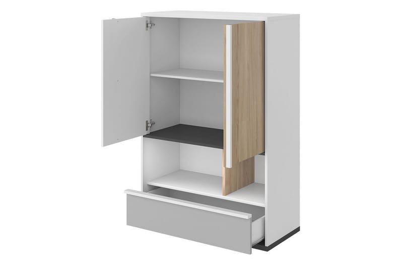 Metropolitan Highboard - Brun/Hvit/Lysegrå/Sort - Oppbevaring - Skap - Oppbevaringsskap