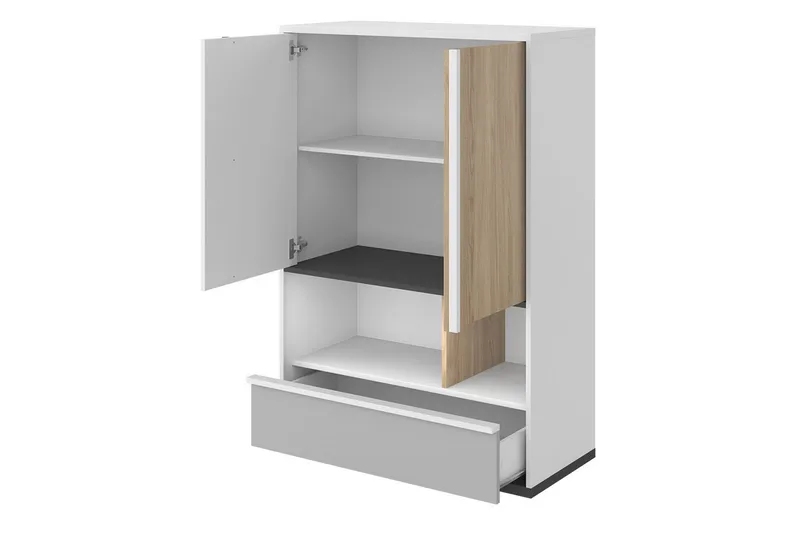 Metropolitan Highboard - Brun/Hvit/Lysegrå/Sort - Oppbevaring - Skap - Oppbevaringsskap