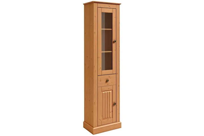 Mille Vitrineskap 47x182 cm - Brun - Oppbevaring - Skap - Vitrineskap