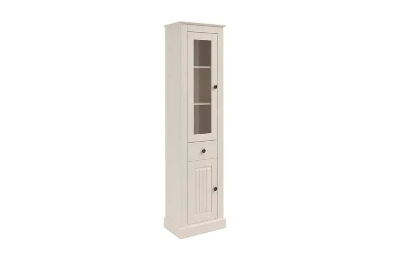 Mille Vitrineskap 47x182 cm - Hvit - Oppbevaring - Skap - Vitrineskap