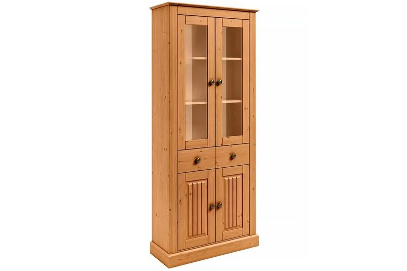 Mille Vitrineskap 78x182 cm - Brun - Oppbevaring - Skap - Vitrineskap