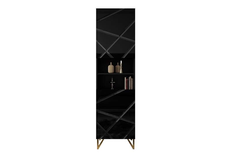 Mintiz Vitrineskap 55x199 cm - Svart - Oppbevaring - Skap - Vitrineskap