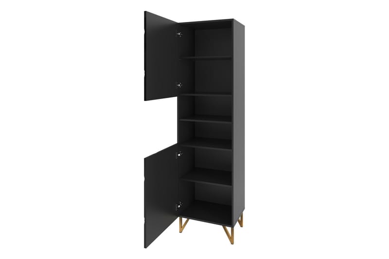Mintiz Vitrineskap 55x199 cm - Svart - Oppbevaring - Skap - Vitrineskap