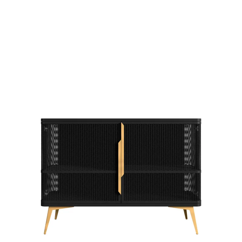 Mireva skjenk 120 cm, svart/gull