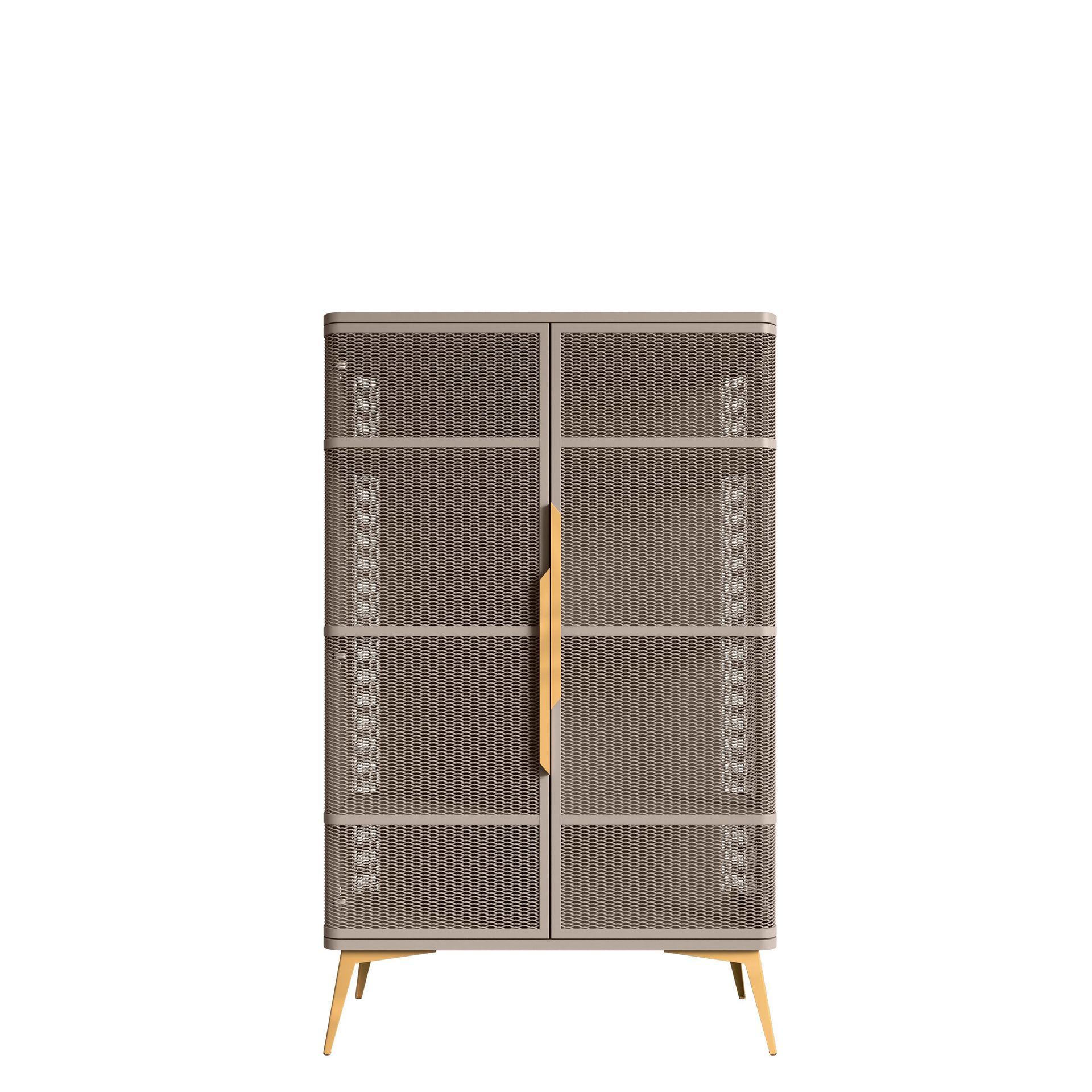 Mireva Vitrineskap 90x145 cm - beige/gull
