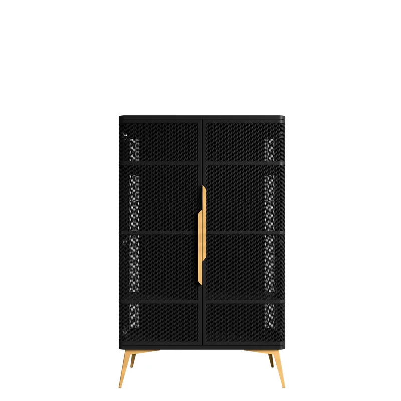 Mireva Vitrineskap 90x145 cm, svart/gull