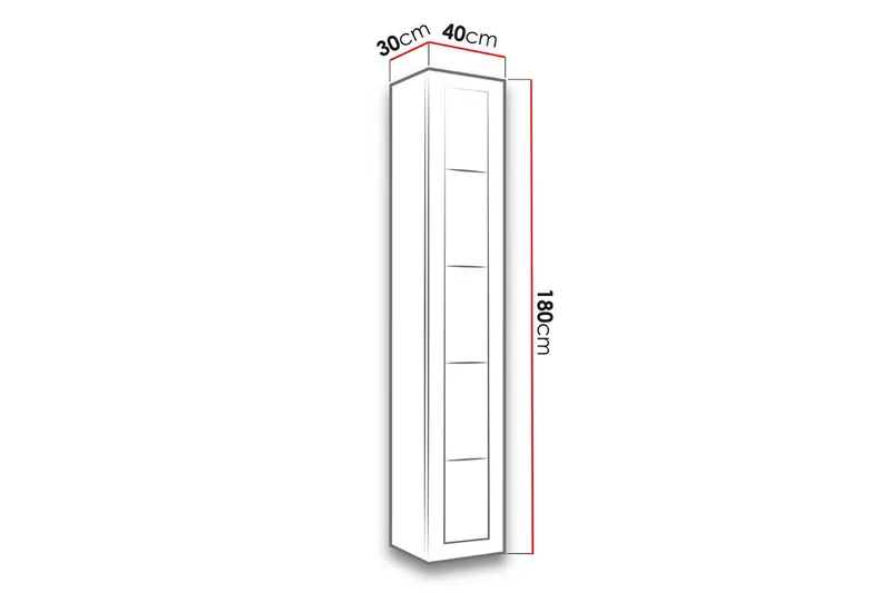 Narbonne Vitrineskap 40 cm - Natur/Svart - Oppbevaring - Skap - Vitrineskap