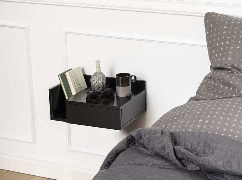 Nattbord HOME4YOU Ashlan 40x32xh16,5 cm Svart - Svart - Oppbevaring - Skap - Oppbevaringsskap