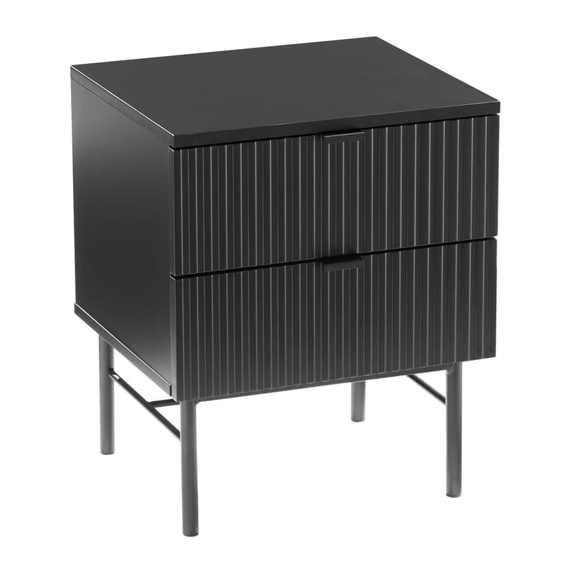 Nattbord HOME4YOU Sequence med 2 skuffer 45x40x55 cm svart - Svart - Oppbevaring - Skap - Oppbevaringsskap