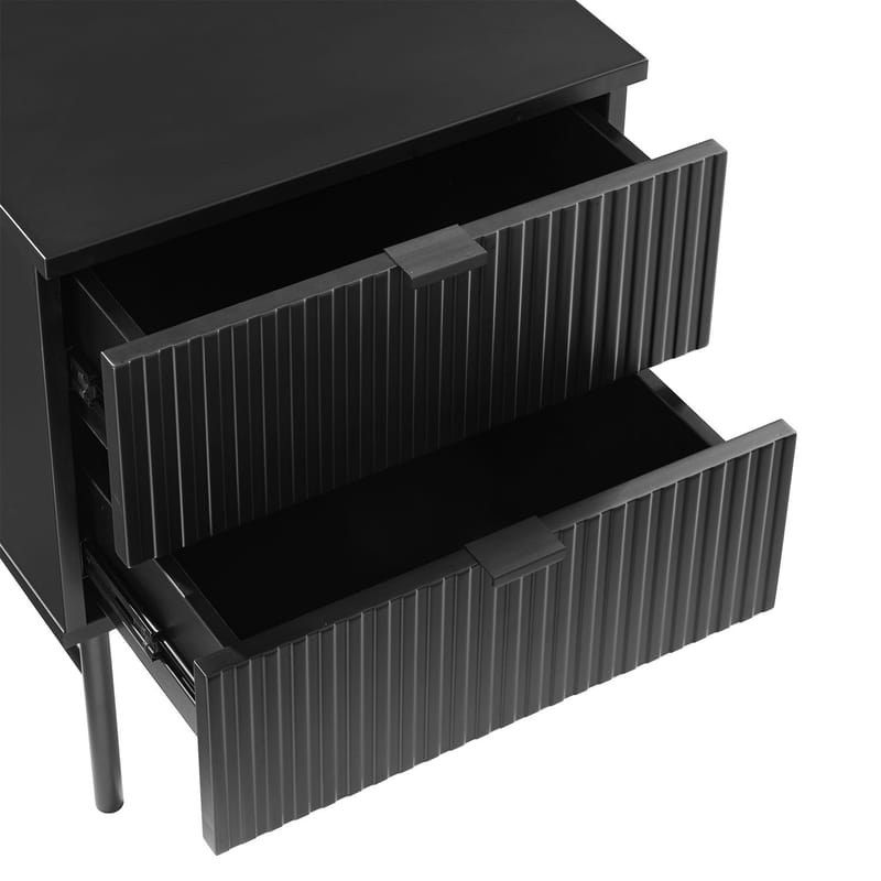 Nattbord HOME4YOU Sequence med 2 skuffer 45x40x55 cm svart - Svart - Oppbevaring - Skap - Oppbevaringsskap