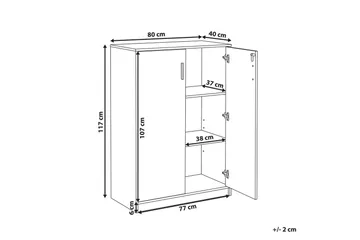 Oppbevaringsenhet Zehna Grå, hvit, 80x40x117 cm - Grå, hvit, 80x40x117 cm - Oppbevaring - Skap - Oppbevaringsskap