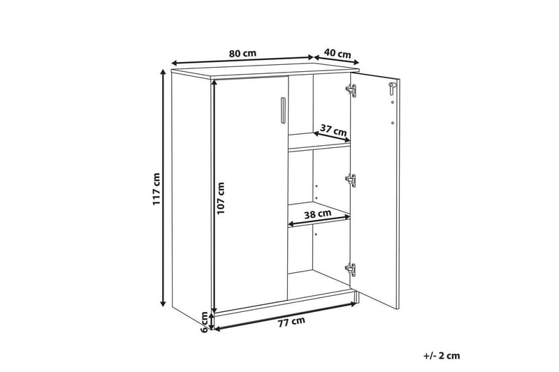 Oppbevaringsenhet Zehna Grå, hvit, 80x40x117 cm - Grå, hvit, 80x40x117 cm - Oppbevaring - Skap - Oppbevaringsskap