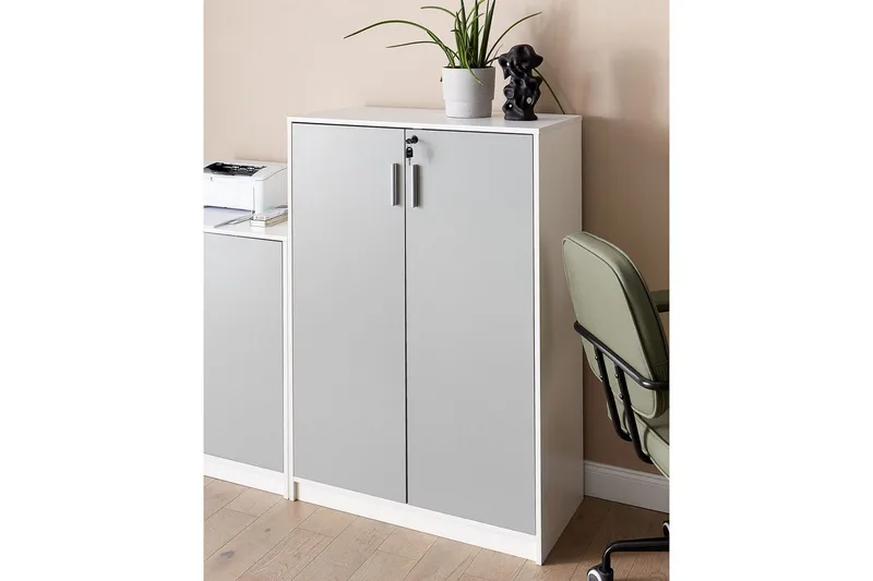 Oppbevaringsenhet Zehna Grå, hvit, 80x40x117 cm - Grå, hvit, 80x40x117 cm - Oppbevaring - Skap - Oppbevaringsskap