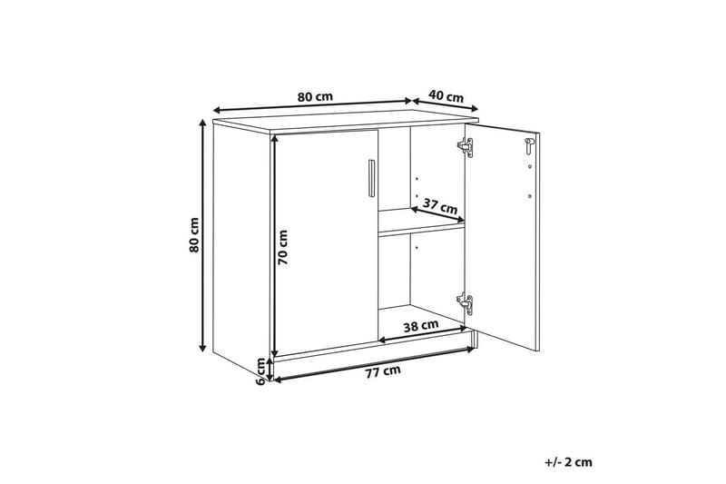 Oppbevaringsenhet Zehna Grå, hvit, 80x40x80 cm - Grå, hvit, 80x40x80 cm - Oppbevaring - Skap - Oppbevaringsskap