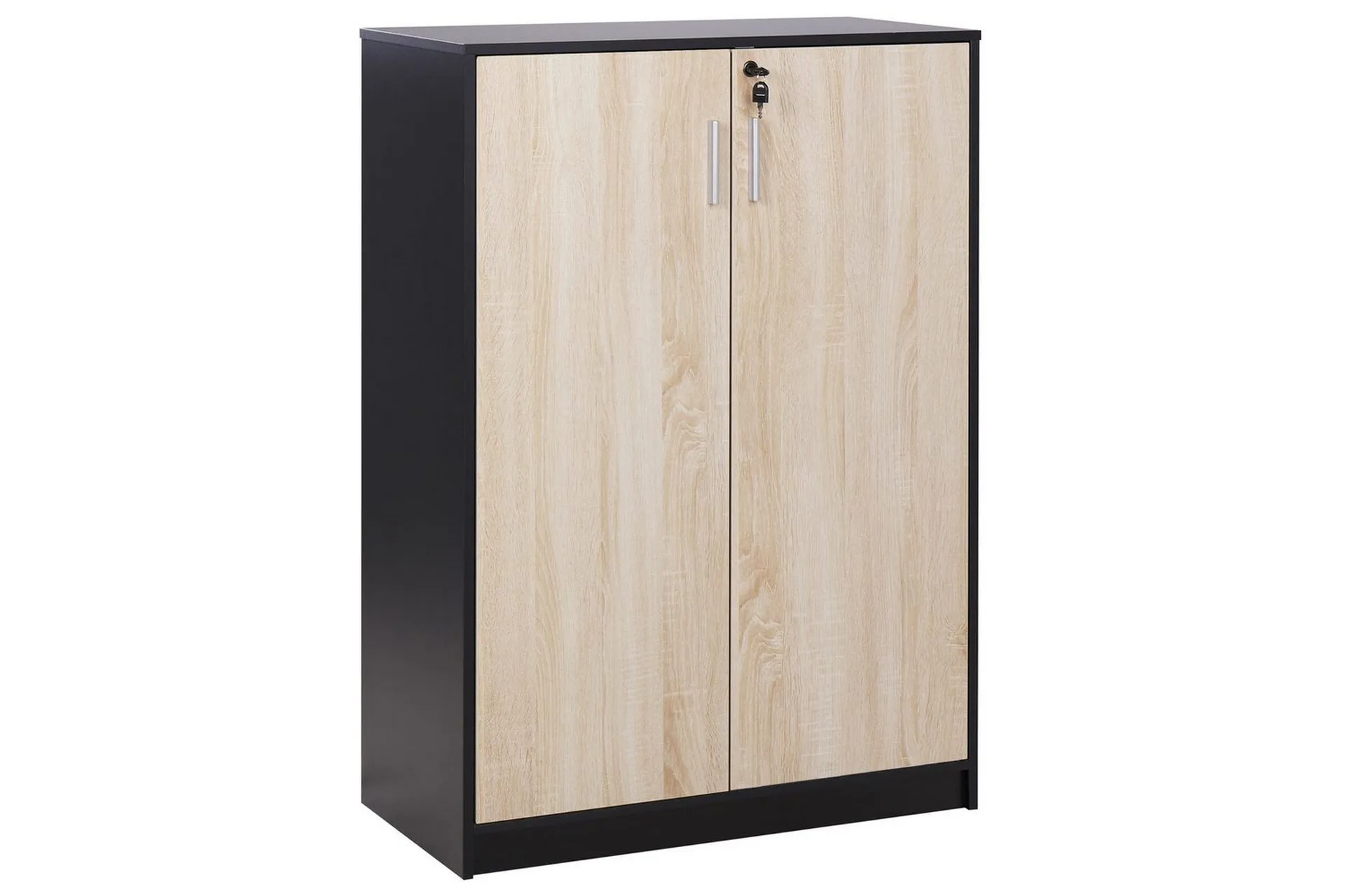 Oppbevaringsenhet Zehna Lyst tre, svart, 80x40x117 cm - Lyst tre, svart, 80x40x117 cm