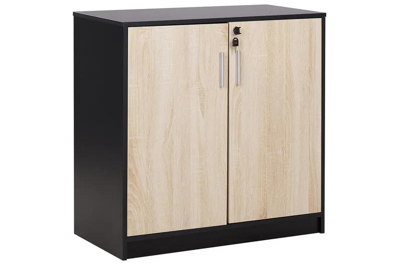 Oppbevaringsenhet Zehna Lyst tre, svart, 80x40x80 cm, Lyst tre, svart, 80x40x80 cm