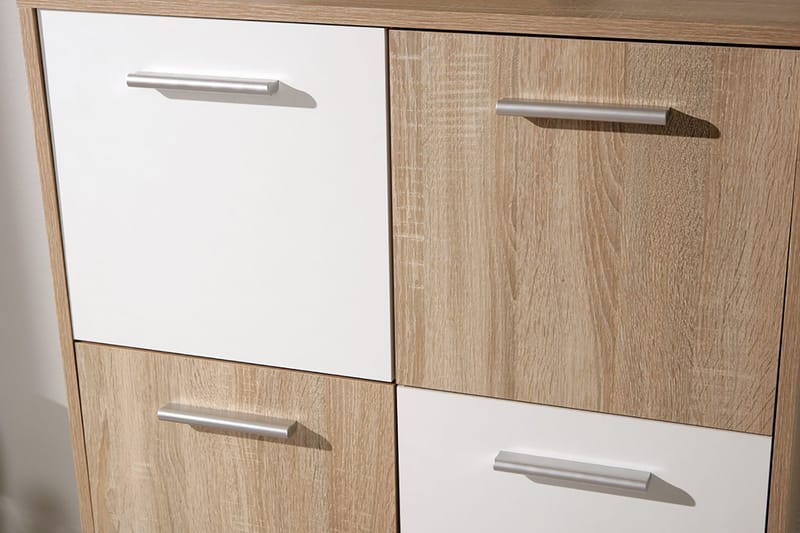 Aragon Skap 77 cm Høy - Hvit/Lys Eik - Oppbevaring - Skap - Oppbevaringsskap