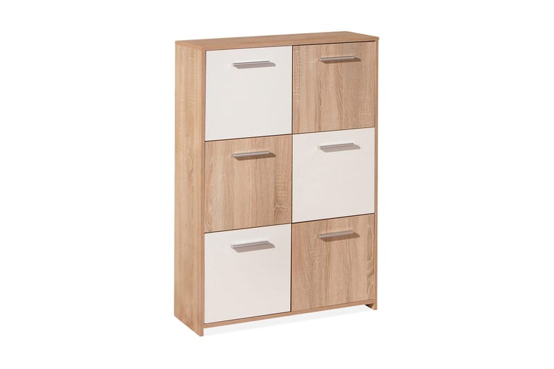 Aragon Skap 77 cm Høy, Hvit/Lys Eik