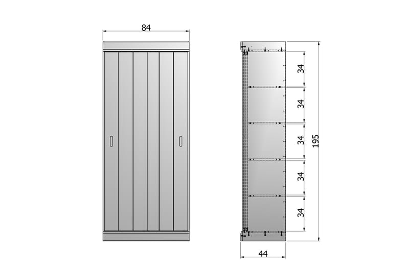 Aspasia Oppbevaringsskap 85 cm - Hvit Furu - Oppbevaring - Skap - Oppbevaringsskap