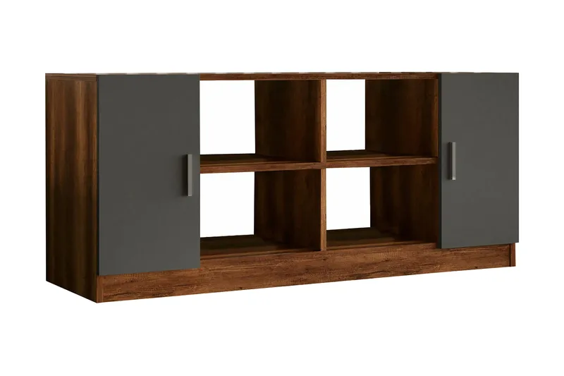 Barrock Highboard 46x140 cm, Teak/Antrasitt
