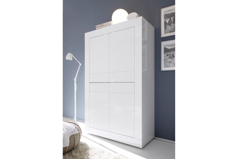Basic Highboard 102 cm - Hvit - Oppbevaring - Skap - Oppbevaringsskap