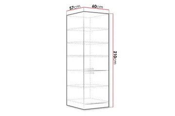 Bianco Skap med dører 60x57x210 cm - Oppbevaring - Skap - Oppbevaringsskap