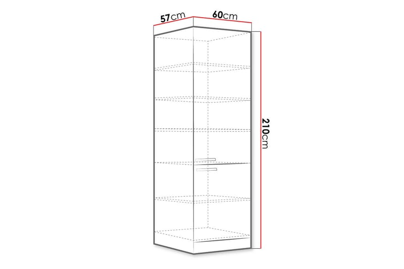 Bianco Skap med dører 60x57x210 cm - Oppbevaring - Skap - Oppbevaringsskap