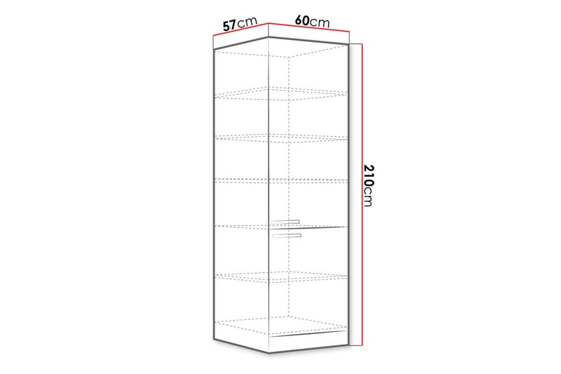 Bianco Skap med dører 60x57x210 cm - Oppbevaringsskap