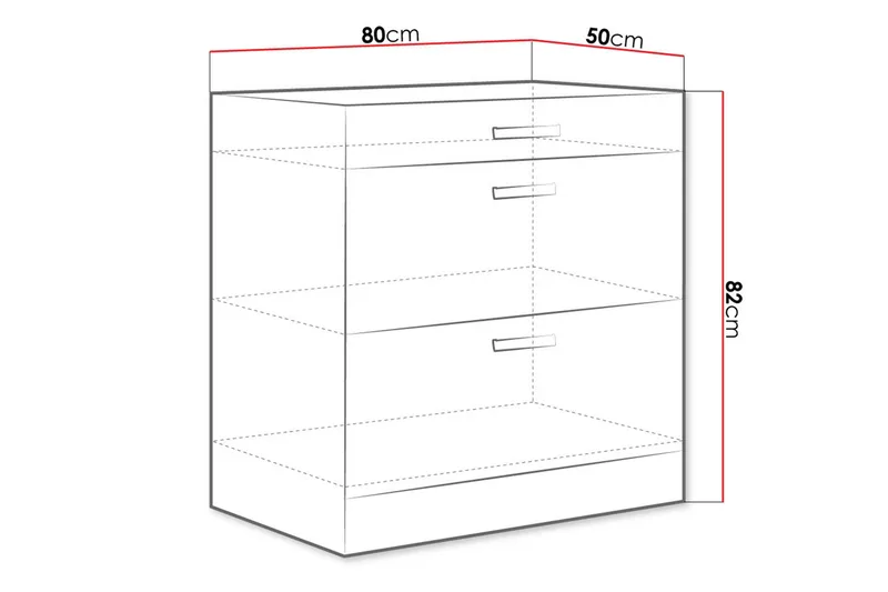 Bianco Skap med dører 80x52x82 cm - Hus & oppussing - Kjøkken & bad - Kjøkken & vaskerom