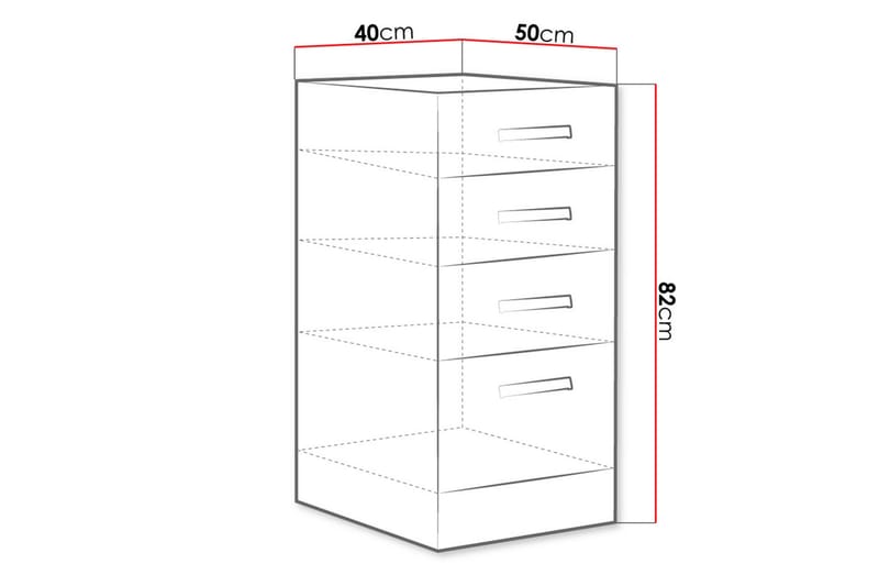 Bianco Skap med skuffer 40x52x82 cm - Oppbevaring - Skap - Oppbevaringsskap