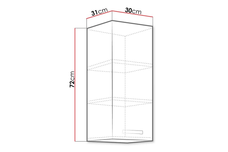 Bianco Veggskap 30x31x71,5 cm - Oppbevaring - Skap - Oppbevaringsskap