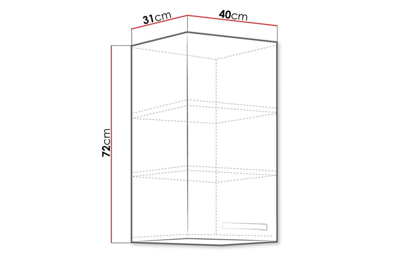 Bianco Veggskap 40x31x71,5 cm - Oppbevaring - Skap - Oppbevaringsskap